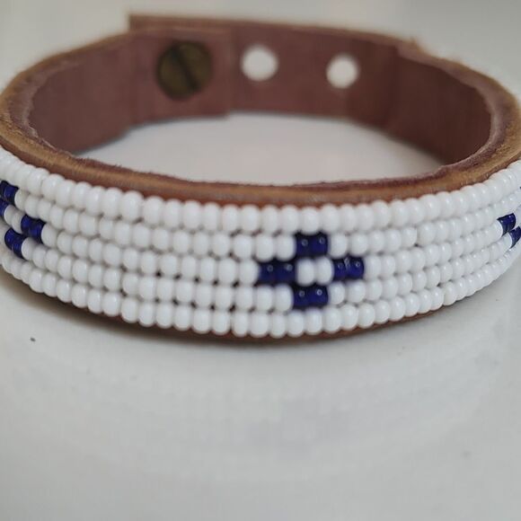 Handmade Beaded Snap Cuff Bracelet - Picture 3 of 7